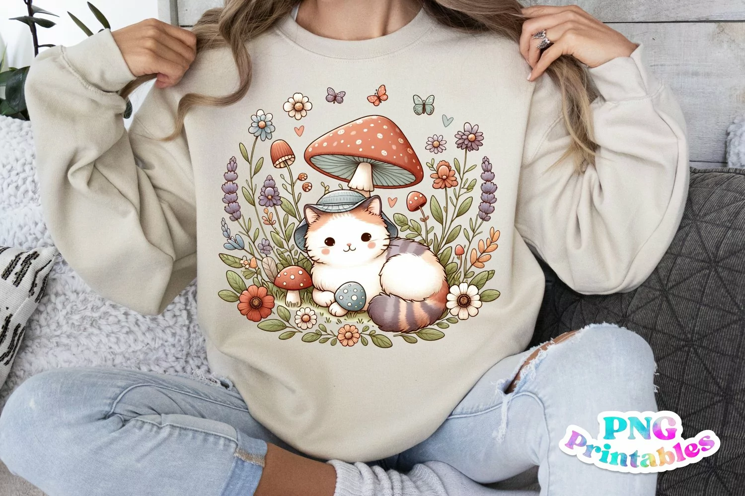 Cottage Core Cat PNG product image 1