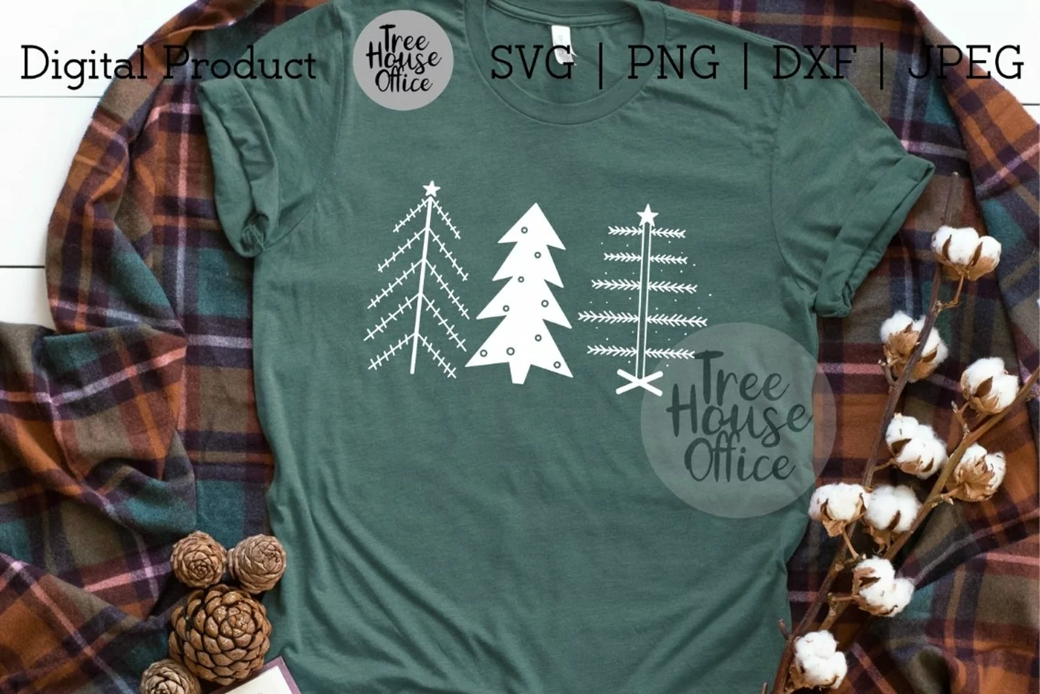 Primitive Christmas Trees, Simple Christmas SVG PNG DXF JPEG product image 1