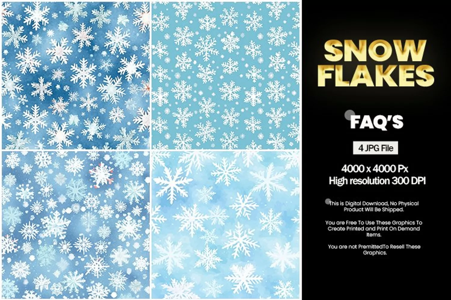 Snowflakes Square Coaster - 04 Variations product image 1