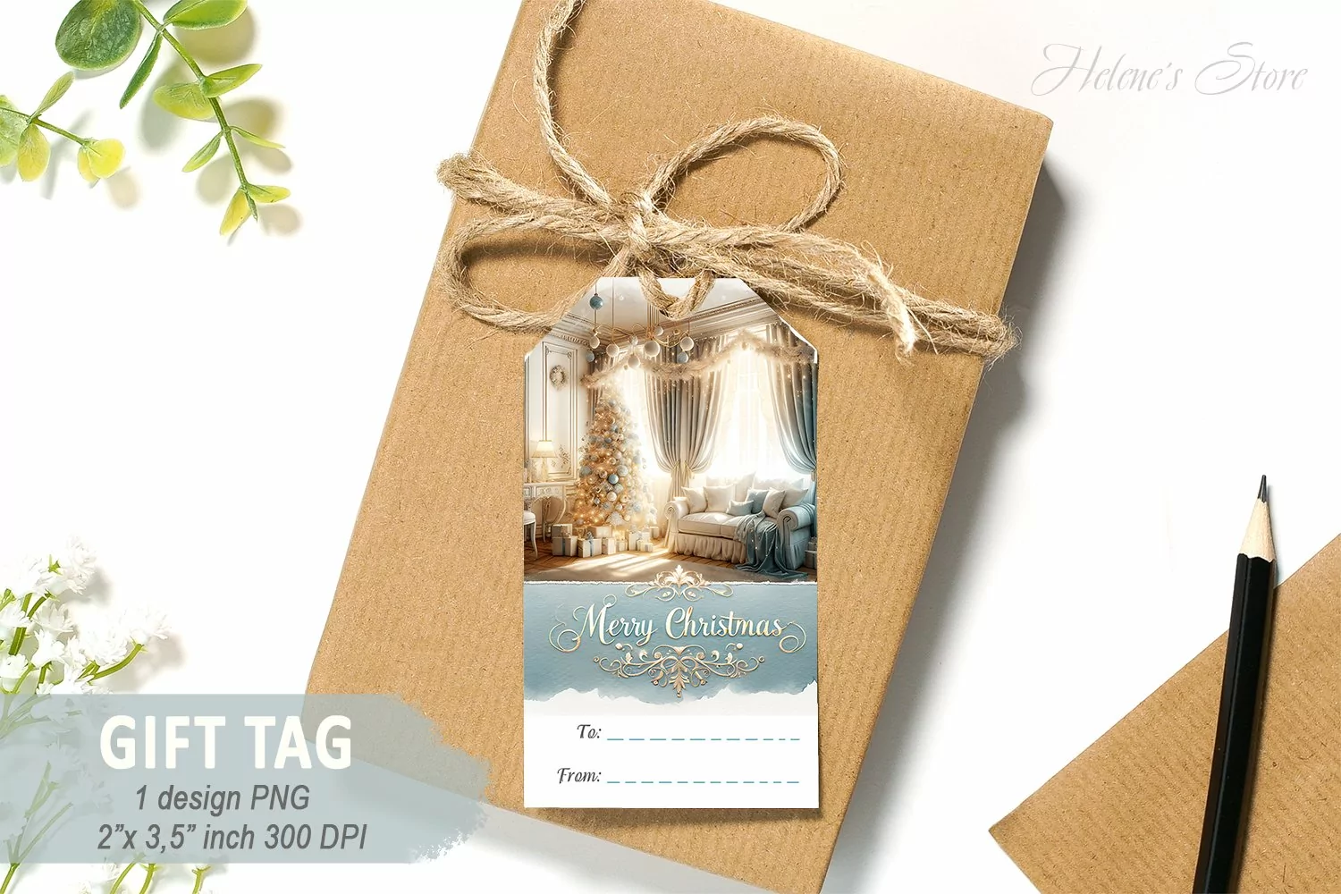 Gift Tags Printable PNG | Merry Christmas gift tag designs product image 1