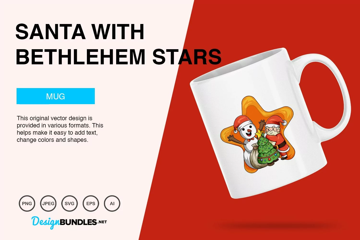 Santa With Bethlehem Star Vector Illustration product image 1