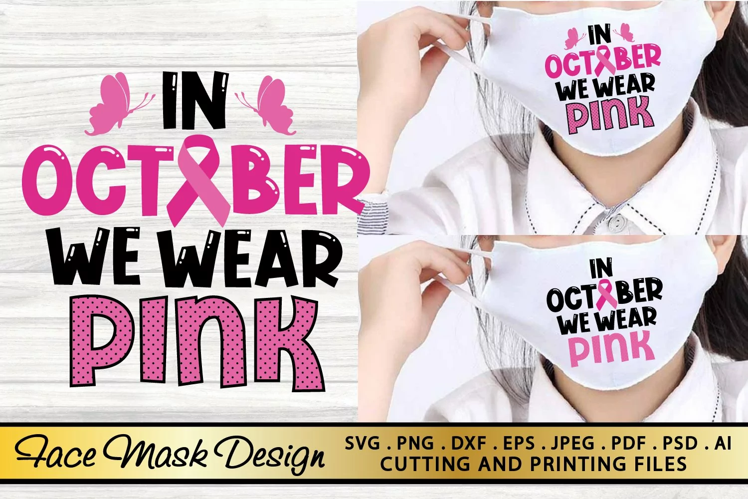 Mask SVG PNG EPS DXF Face Mask SVG AWARENESS Ribbon SVG product image 1