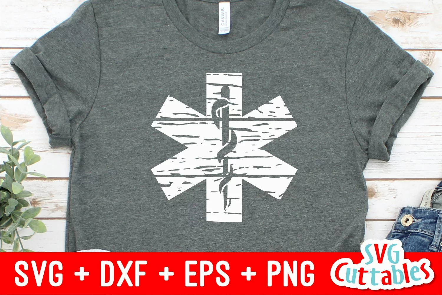 EMT SVG | Distressed Star of Life EMS | Shirt Design product image 1