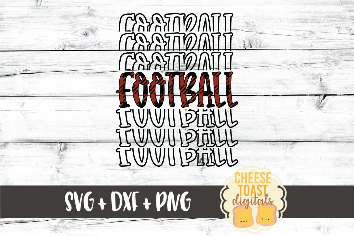 Football - Buffalo Plaid Fall Mirror Word SVG PNG DXF product image 1
