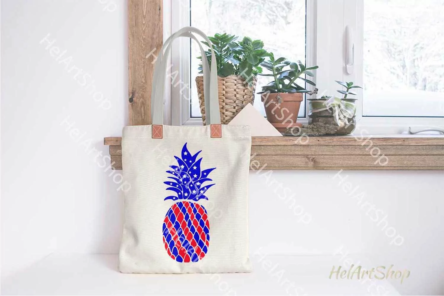 Patriotic Pineapple svg, 4th of July svg, Independence day product image 1