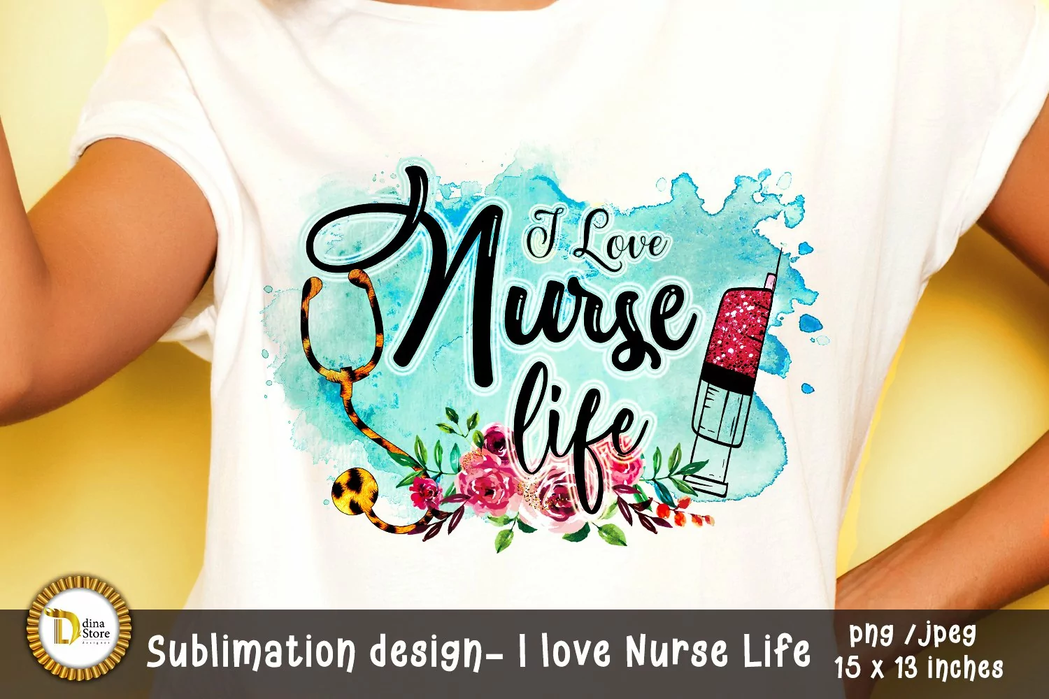 I Love Nurse Life Sublimation Design | Nurse Life Quote PNG product image 1