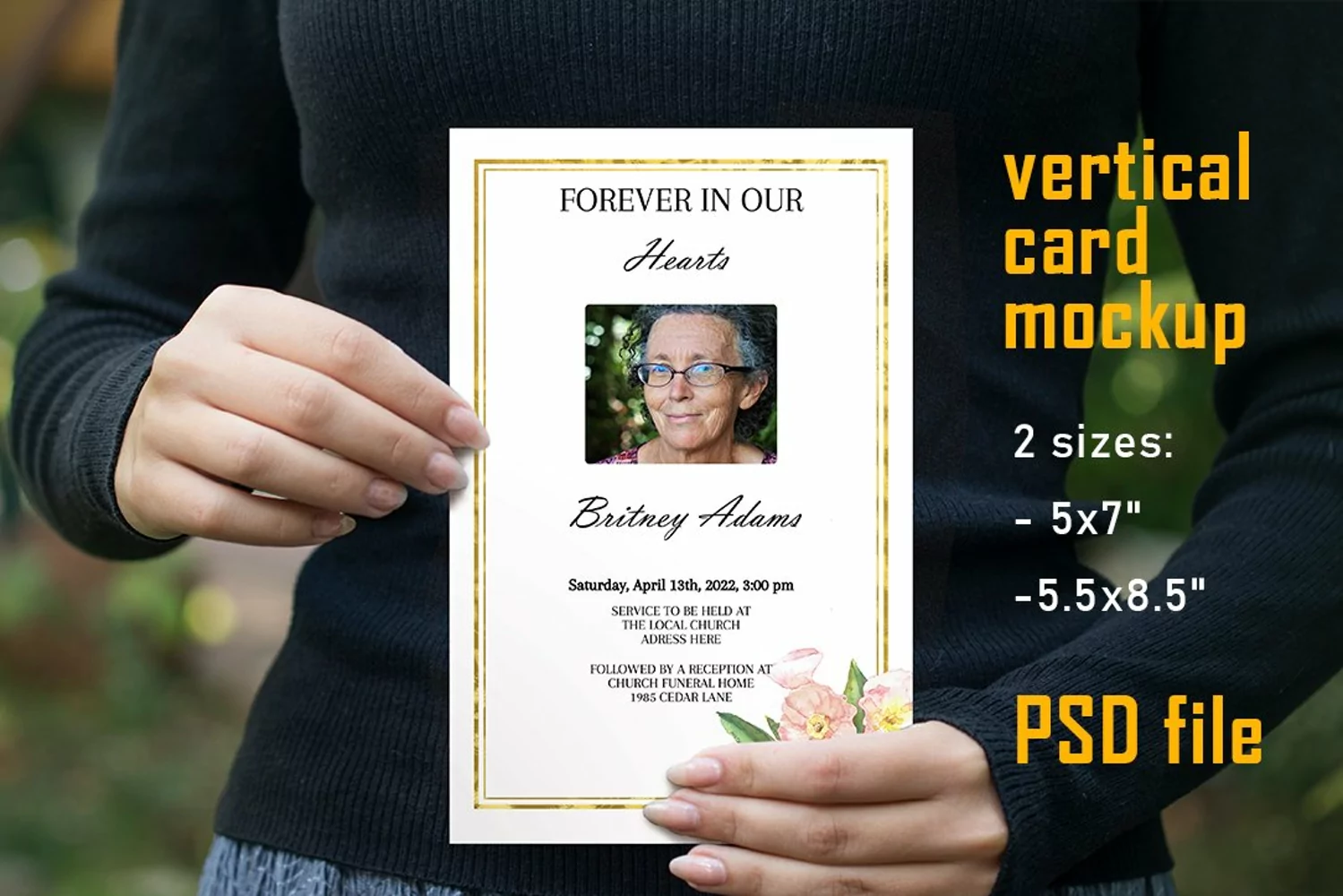 Vertical Card Mockups 5x7 and 5.5x8.5 inch PSD file product image 1