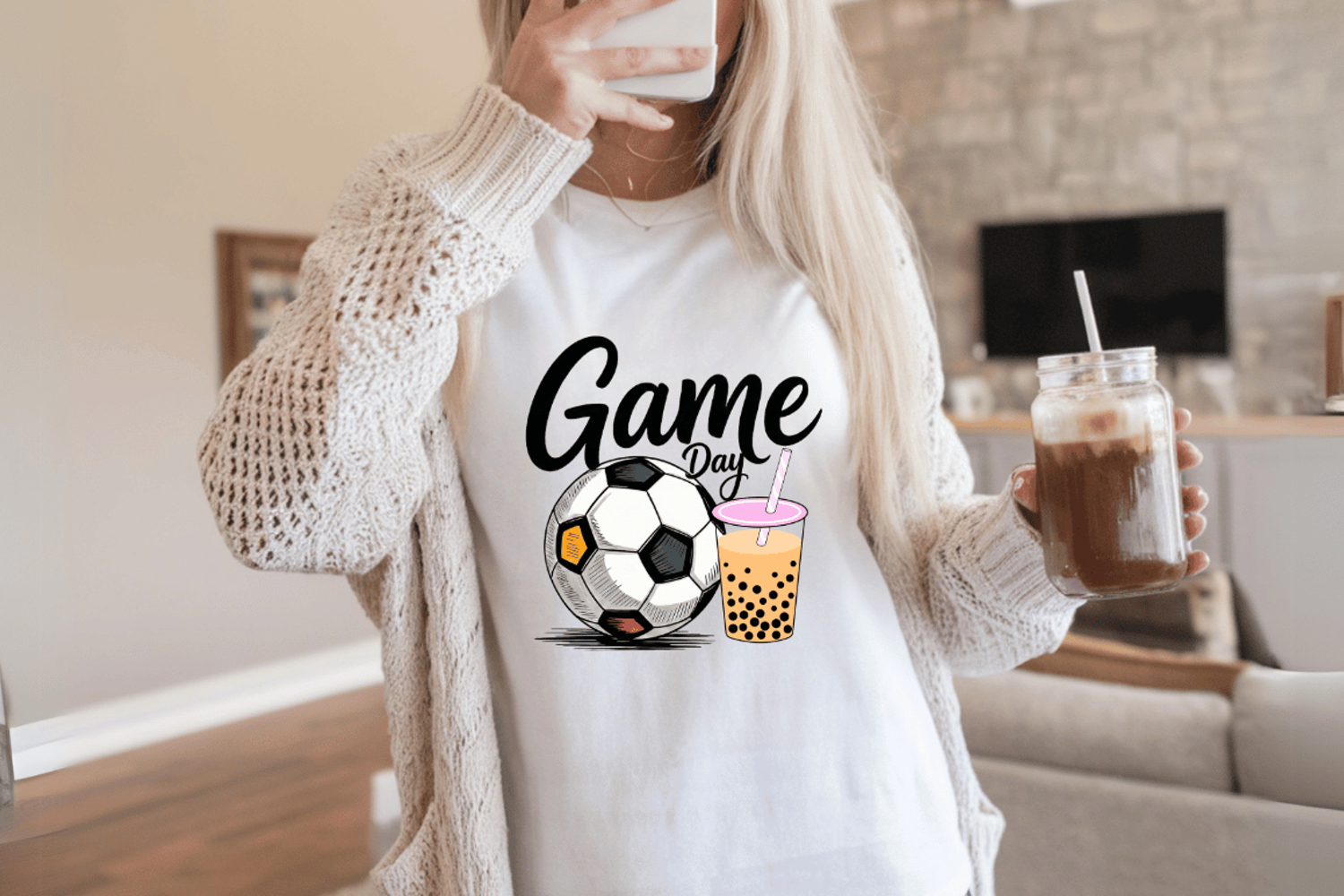 Game Day coffee lover PNG Sublimation | Soccer PNG Design product image 1