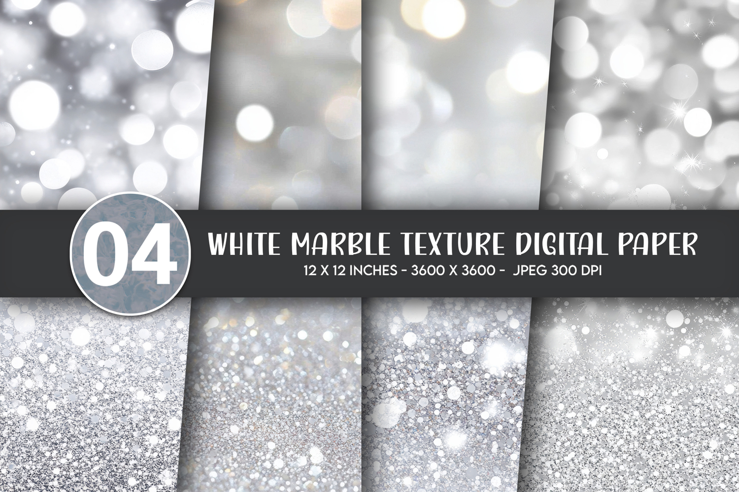White Marble Texture Digital Paper