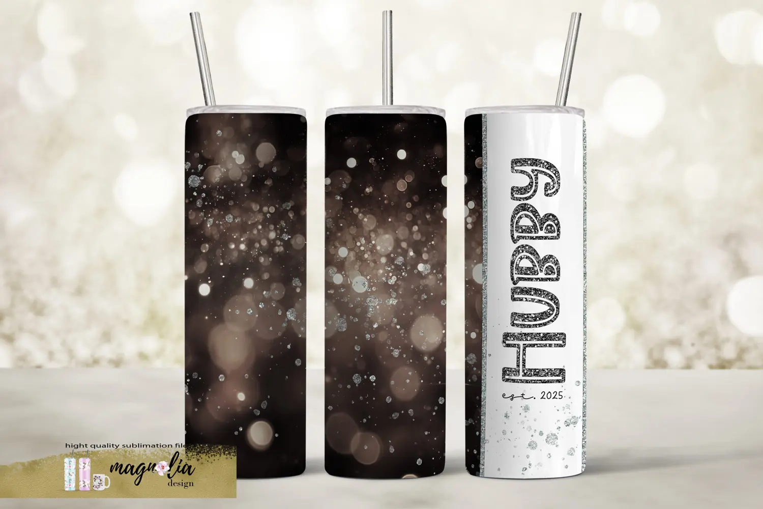 Hubby and Wifey Wedding Est.2025 Tumbler Sublimation product image 1