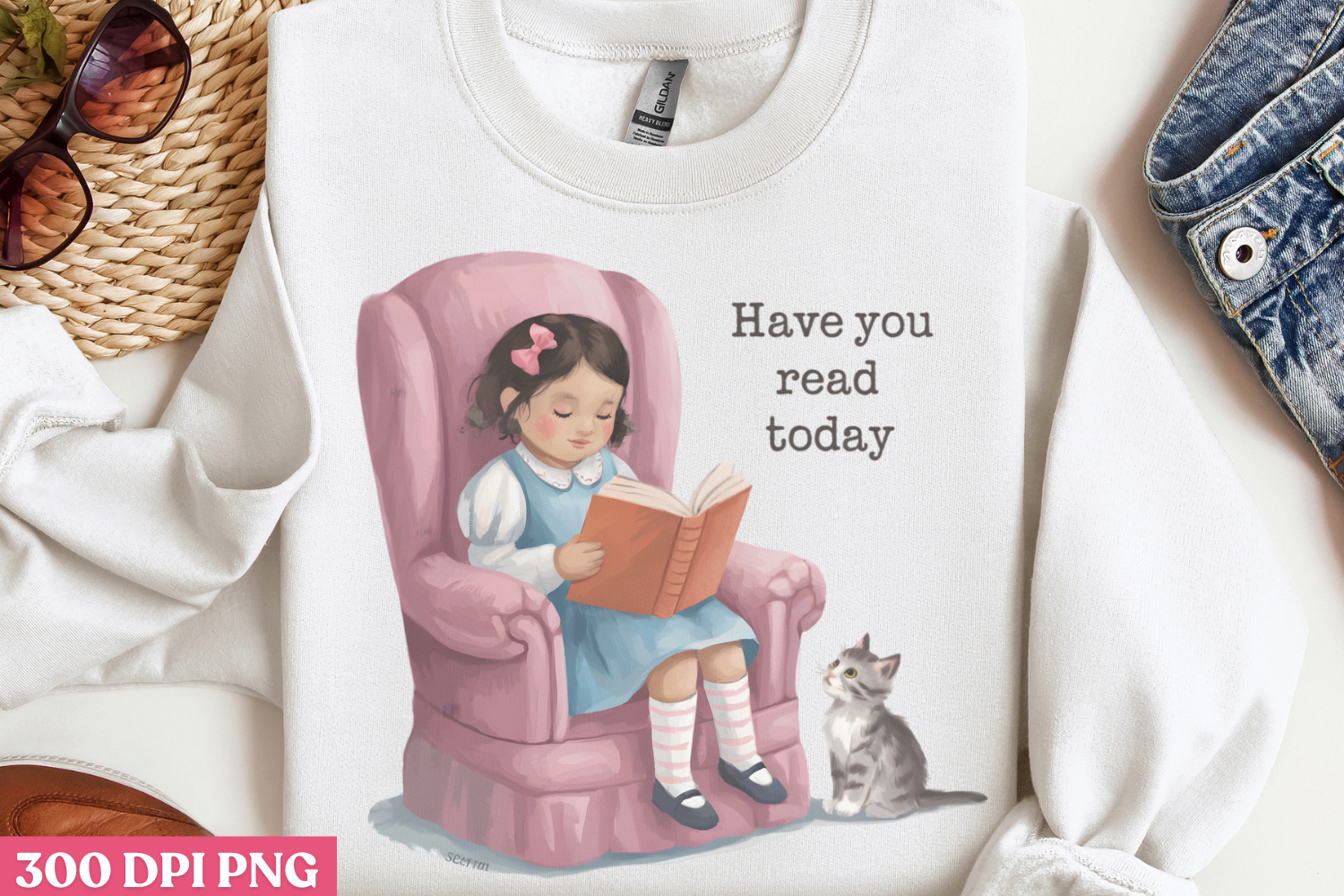 Have you read today PNG, Reading Books Sublimation PNG product image 1