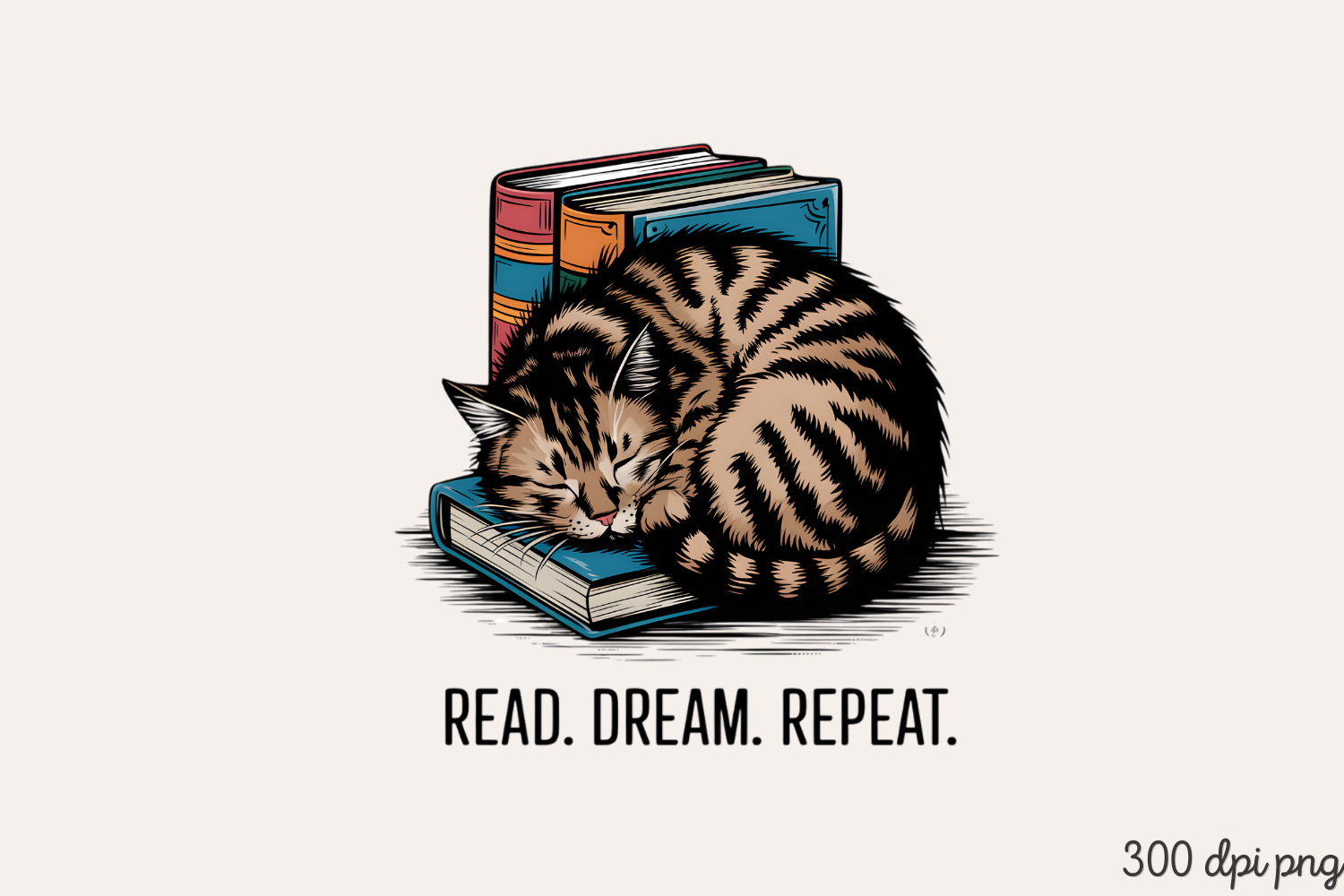 READ. DREAM. REPEAT PNG, Book Lover Sublimation PNG product image 1