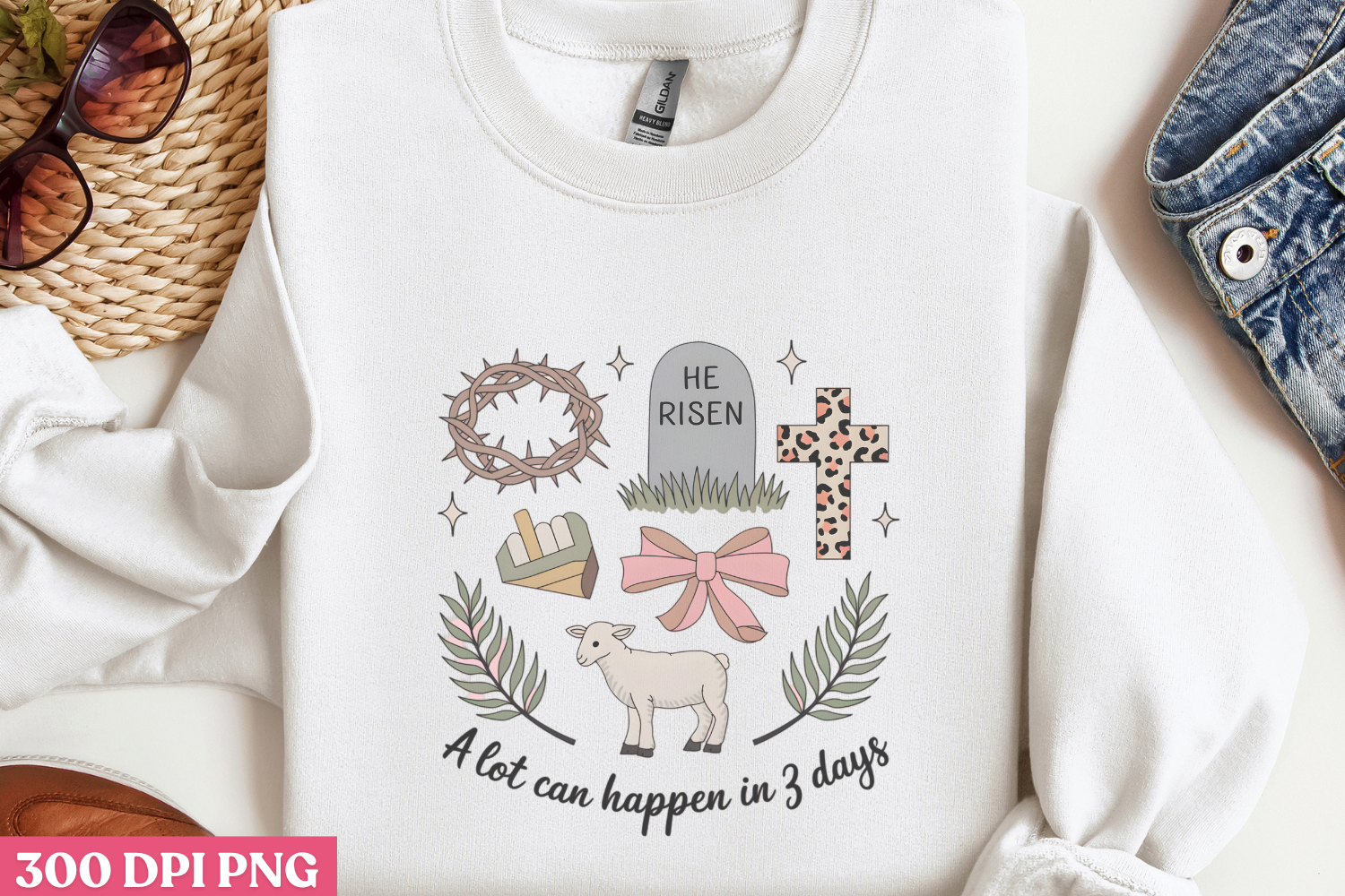 A lot can happen in 3 days PNG, Retro Easter Sublimation PNG product image 1