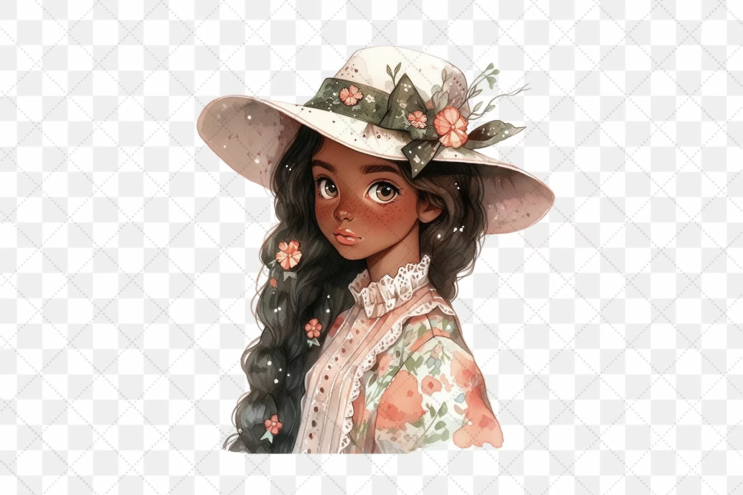Cottagecore Ebony Girl Sublimation product image 1