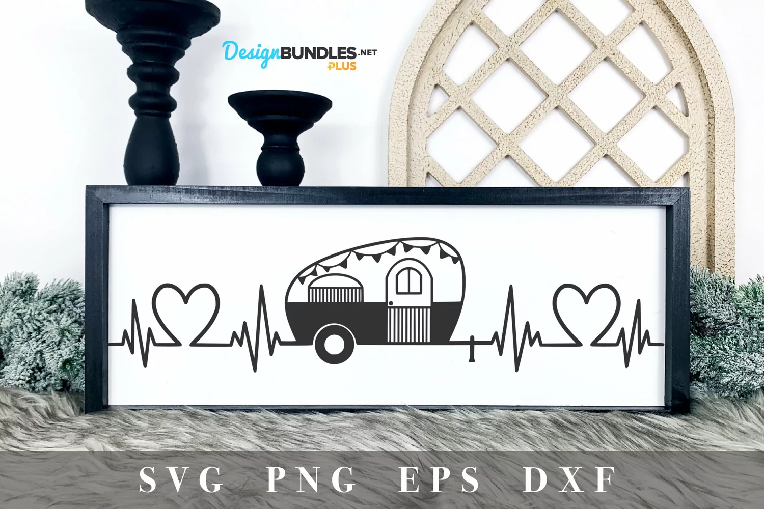 Camper Heartbeat SVG cut file product image 1