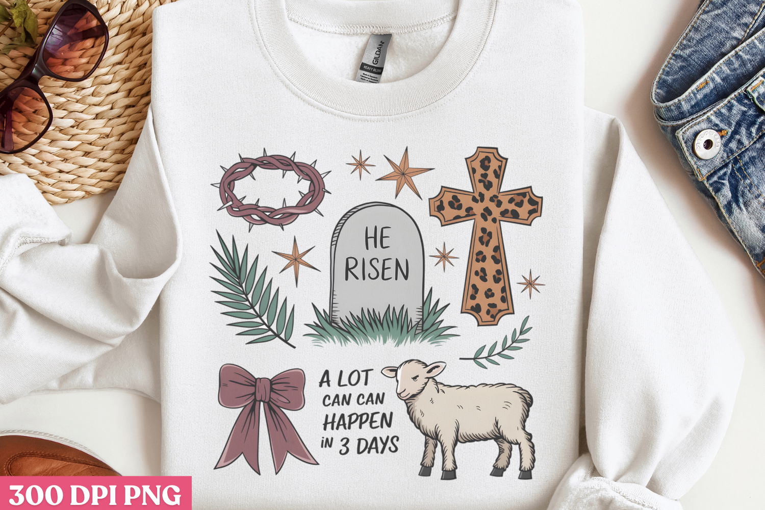 A lot can happen in 3 days PNG, Retro Easter Sublimation PNG product image 1