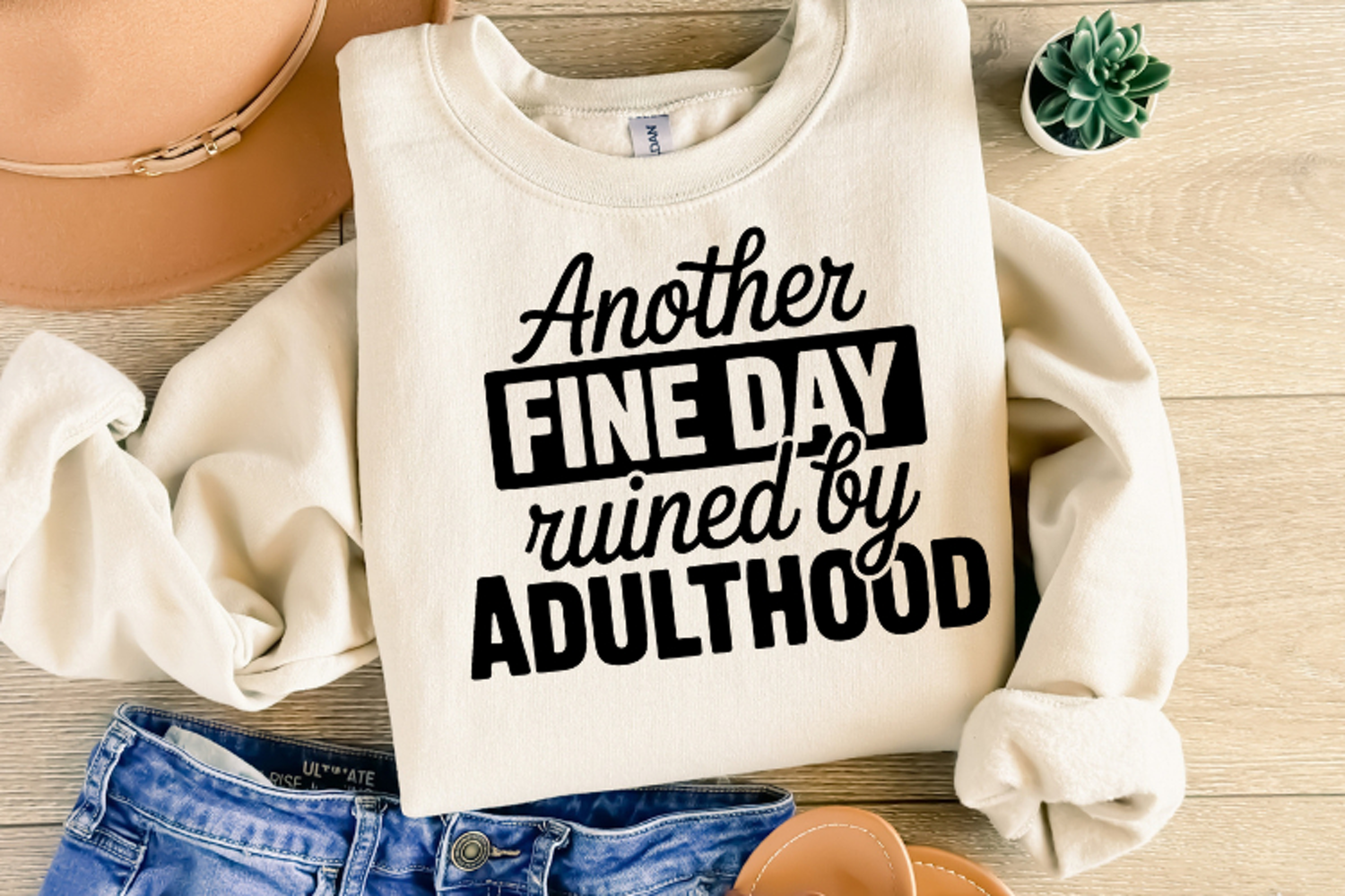 Another fine day ruined by adulthood SVG | Shirt Svg product image 1