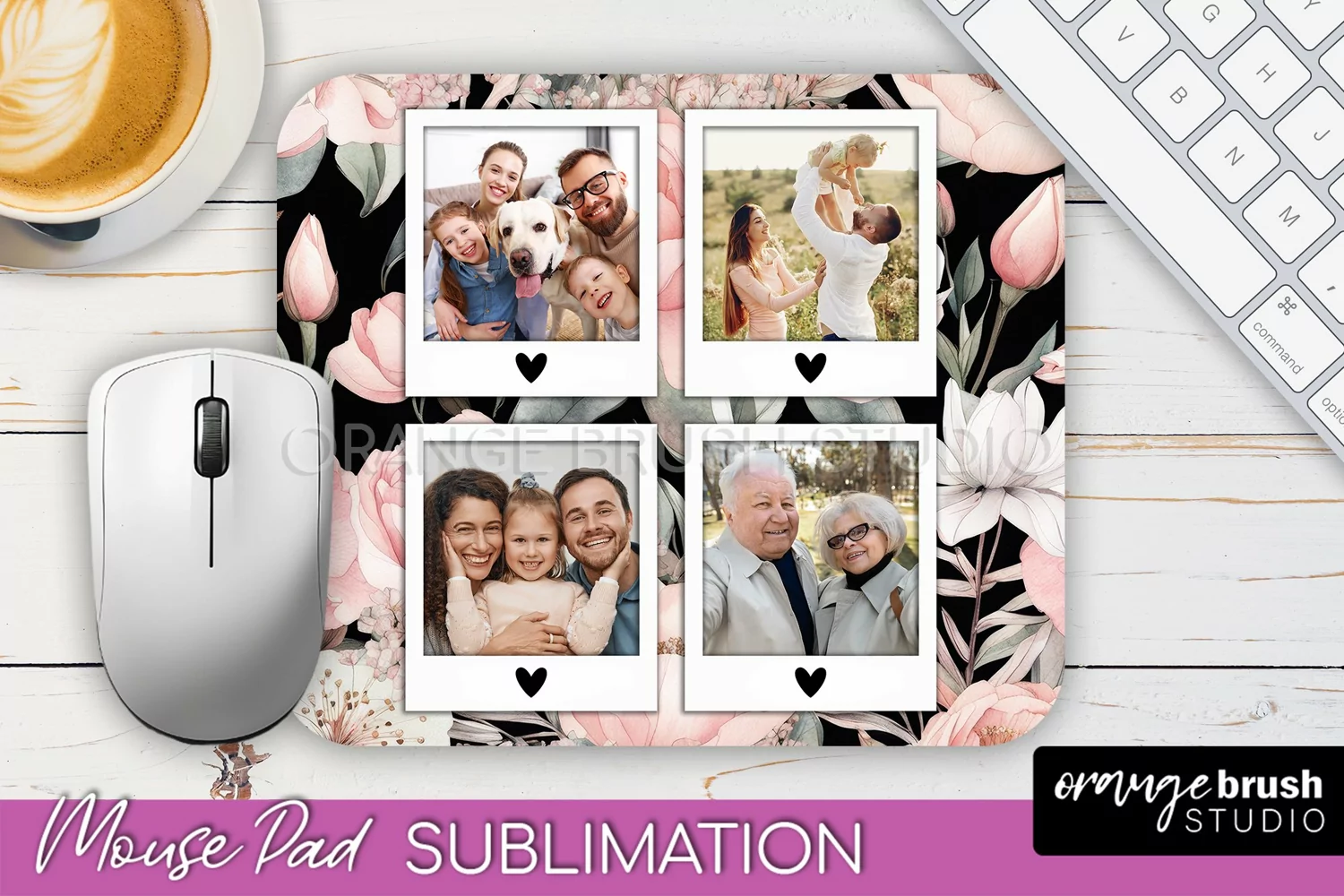 Photo Mouse Pad Sublimation, Floral Mouse Pad Picture Frame product image 1