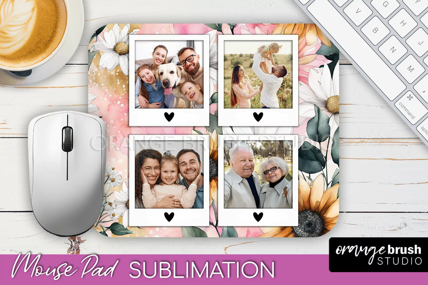 Photo Mouse Pad Sublimation, Floral Mouse Pad Picture Frame product image 1