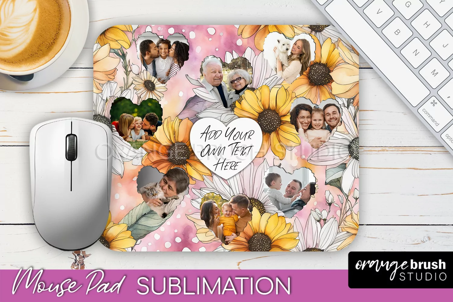 Photo Mouse Pad Sublimation, Floral Mouse Pad Picture Frame product image 1