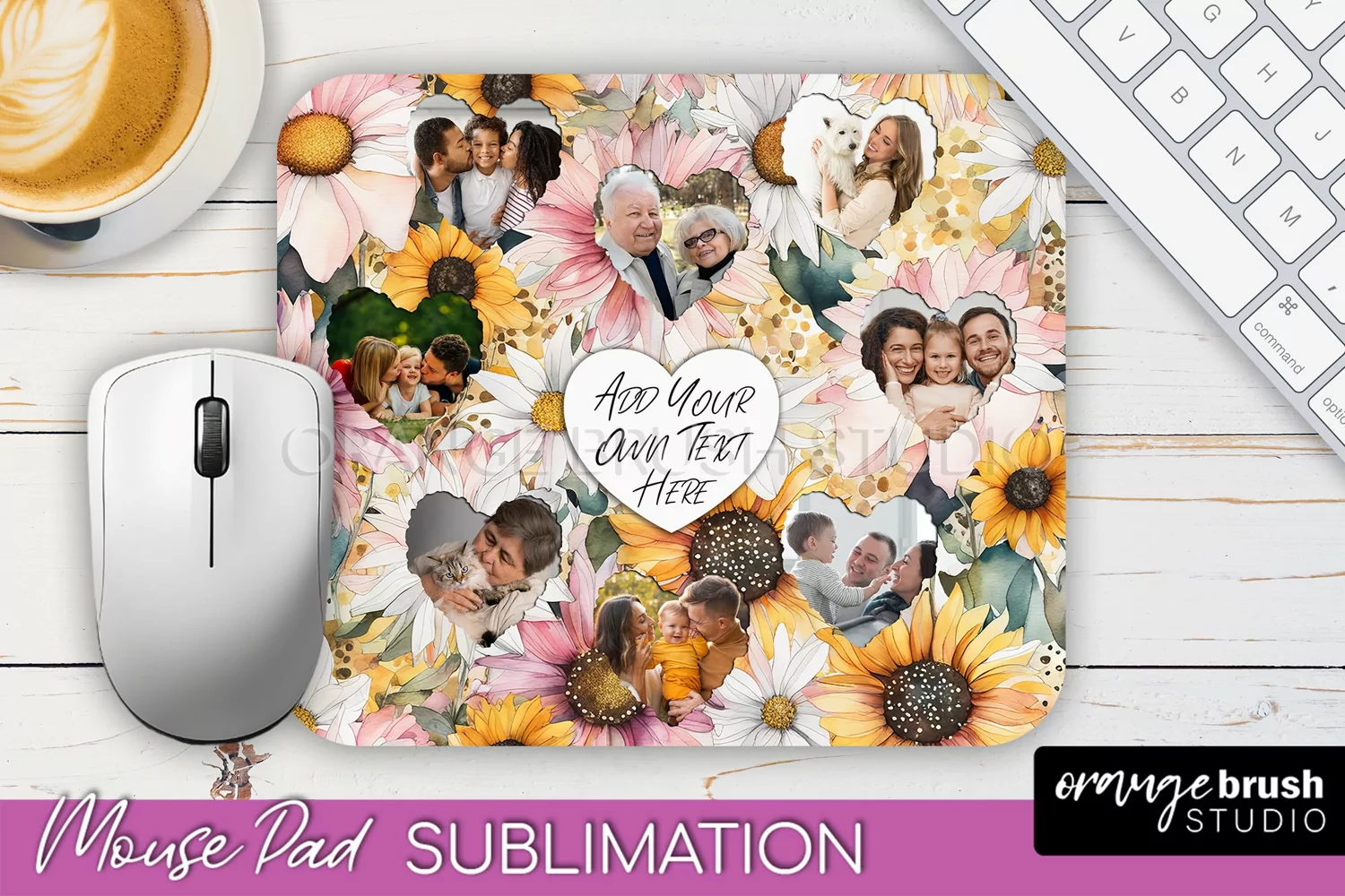 Photo Mouse Pad Sublimation, Floral Mouse Pad Picture Frame product image 1