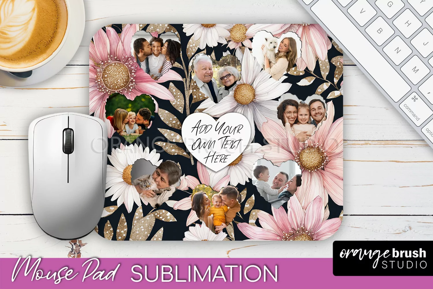 Photo Mouse Pad Sublimation, Floral Mouse Pad Picture Frame product image 1