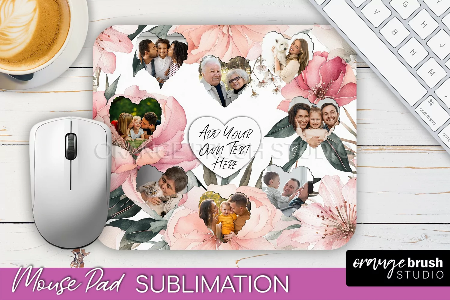 Photo Mouse Pad Sublimation, Floral Mouse Pad Picture Frame product image 1