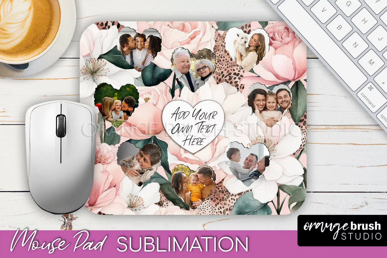 Photo Mouse Pad Sublimation, Floral Mouse Pad Picture Frame product image 1