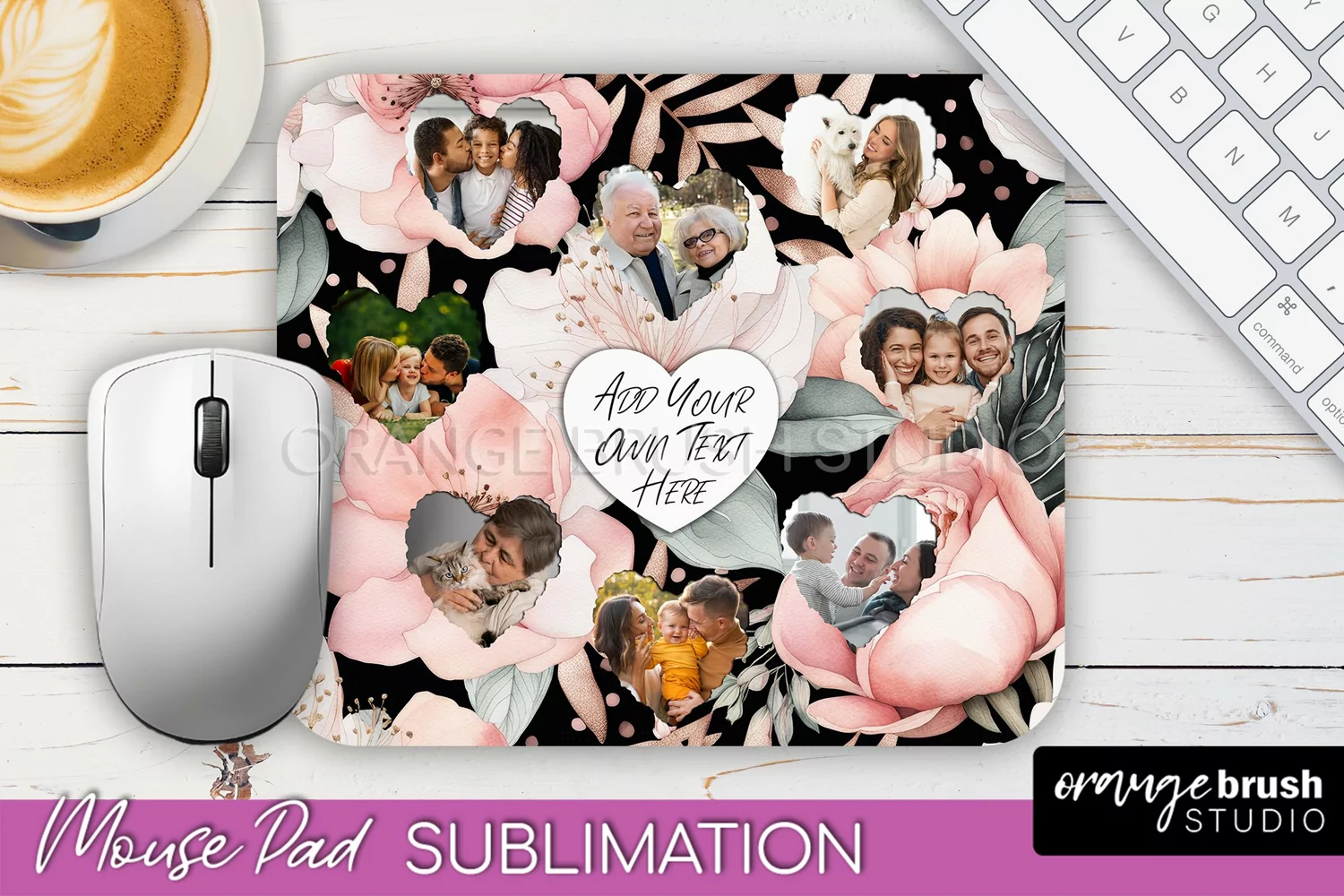 Photo Mouse Pad Sublimation, Floral Mouse Pad Picture Frame product image 1