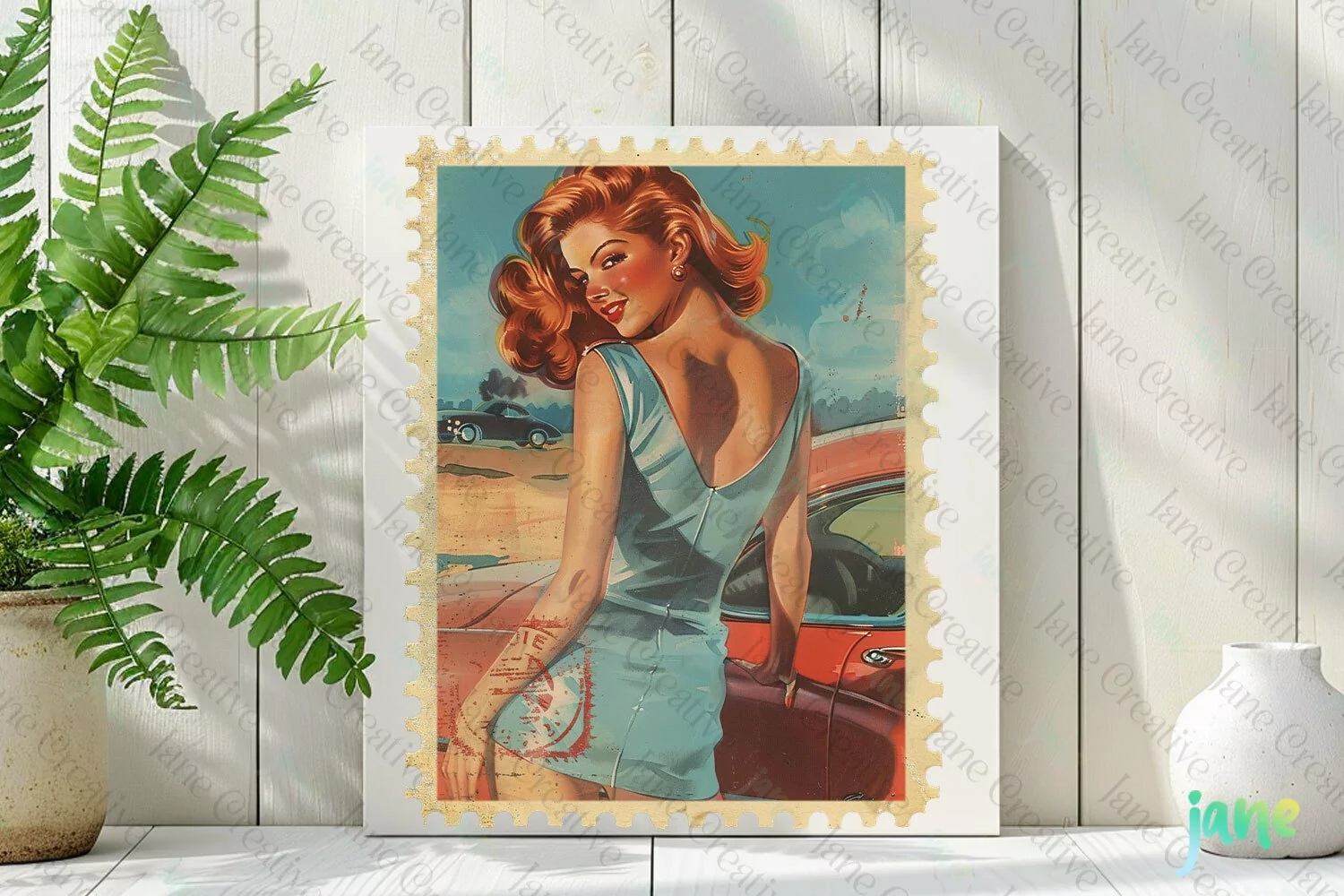 Pin-Up Girl Postage Stamps Sublimation product image 1