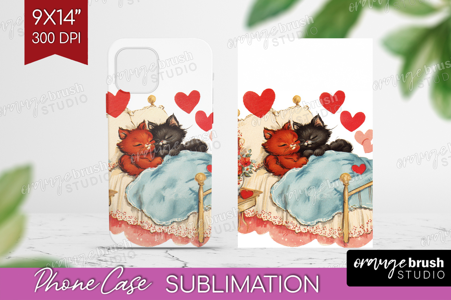 Vintage Valentines Day Phone Case PNG - Retro Animal Case product image 1