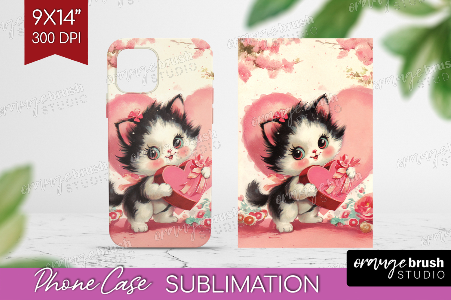 Vintage Valentines Day Phone Case PNG - Retro Animal Case product image 1