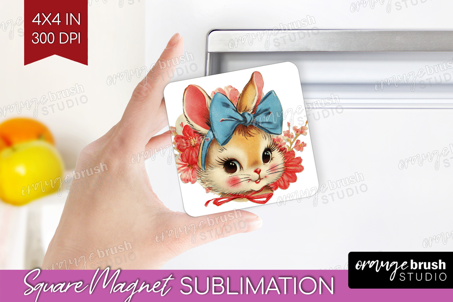 Vintage Valentines Day Magnet Sublimation - Retro Animal PNG product image 1