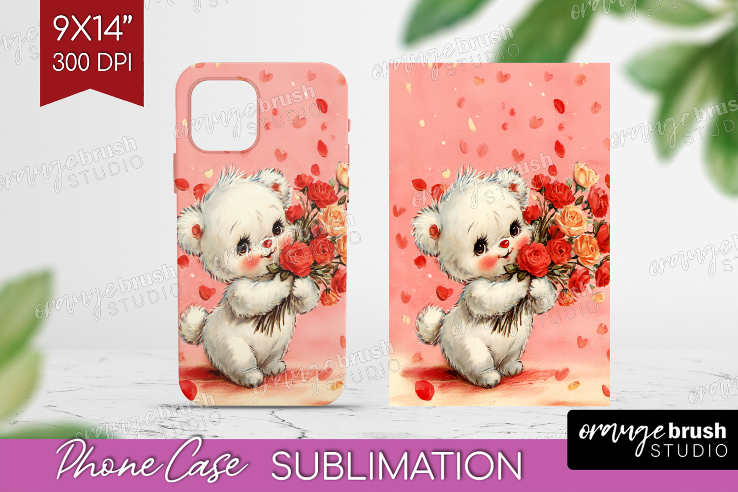 Vintage Valentines Day Phone Case PNG - Retro Animal Case product image 1