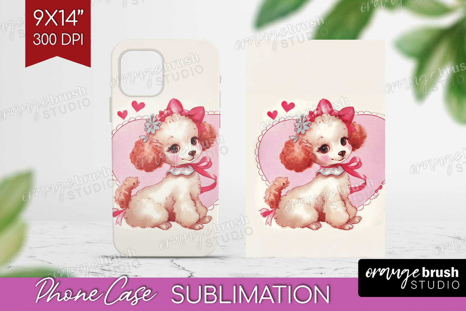 Vintage Valentines Day Phone Case PNG - Retro Animal Case product image 1