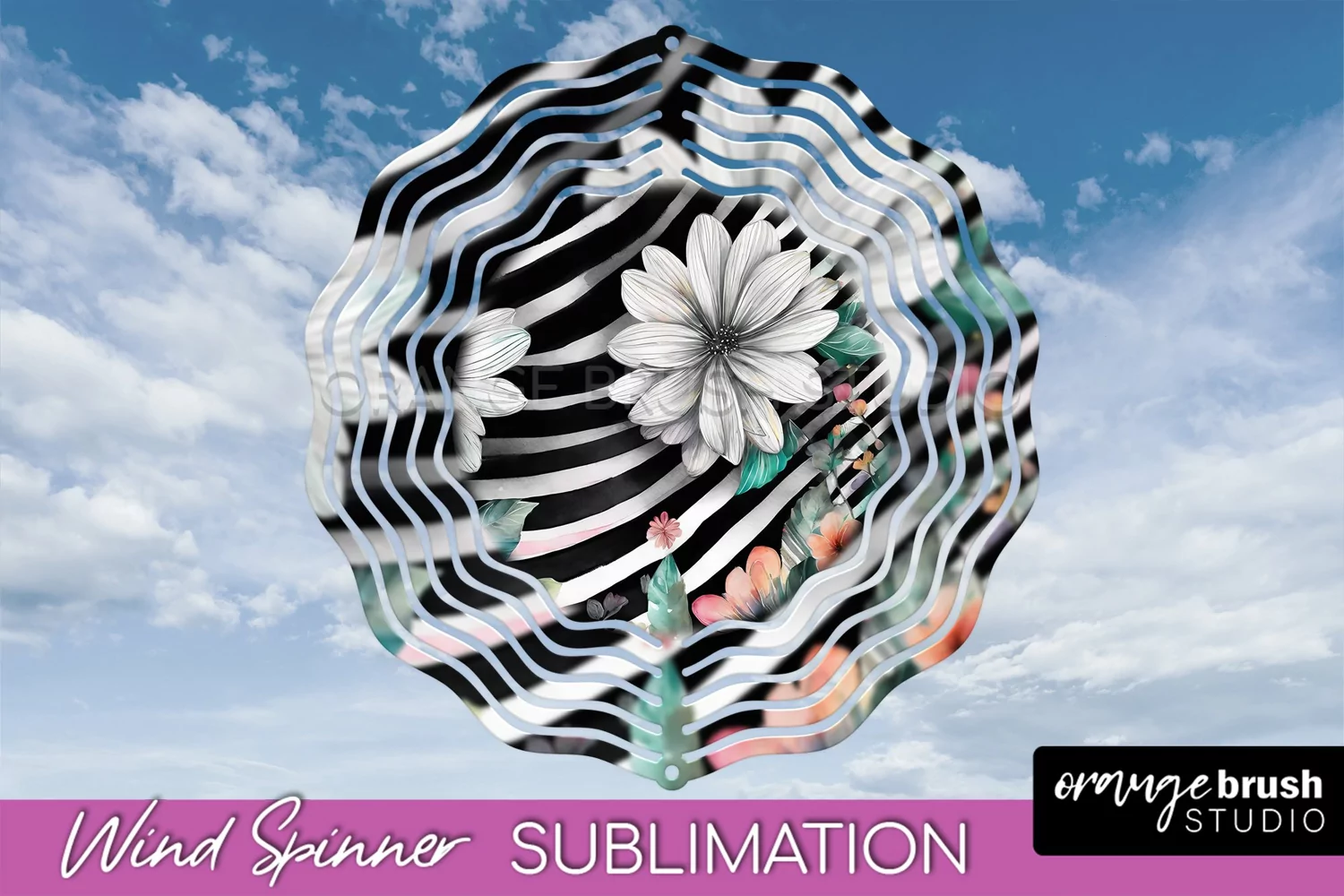 Pink Flowers Wind Spinner - Summer Wind Spinner Sublimation product image 1