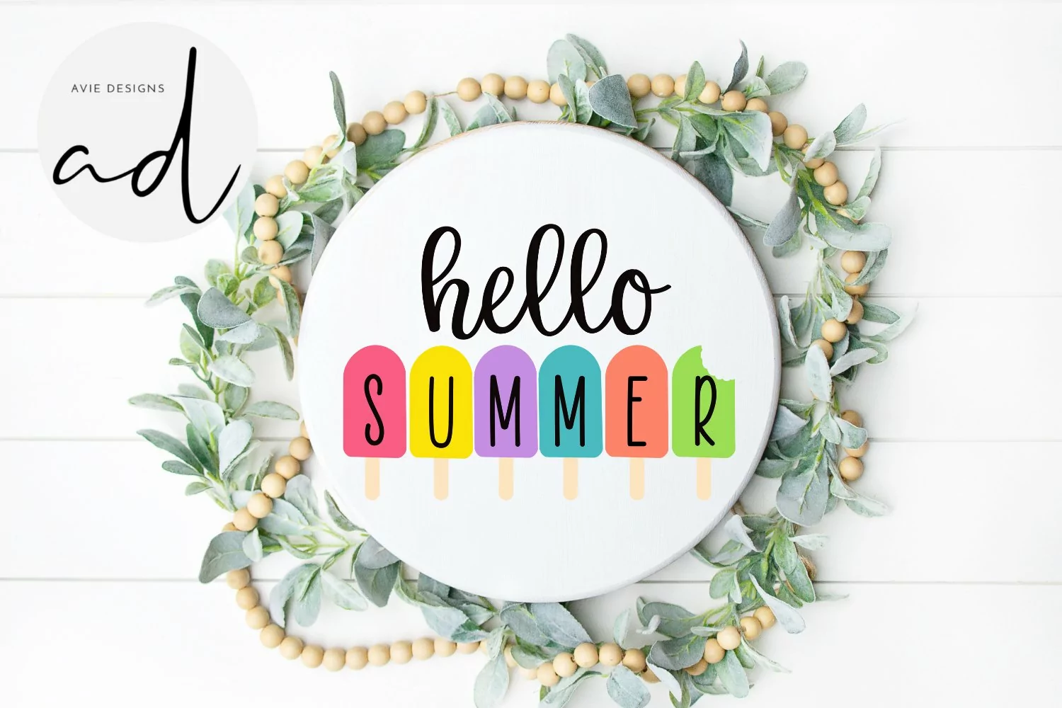 Hello Summer Svg| Summer Farmhouse Sign | SVG DXF EPS PNG product image 1