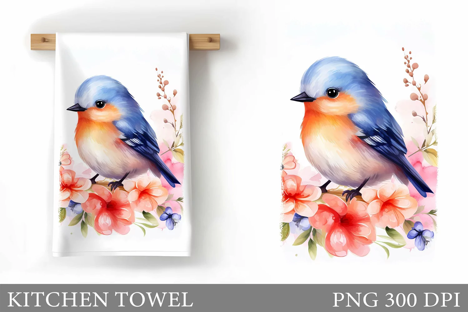 Bird Kitchen Towel. Cute Bird Kitchen Towel Sublimation product image 1