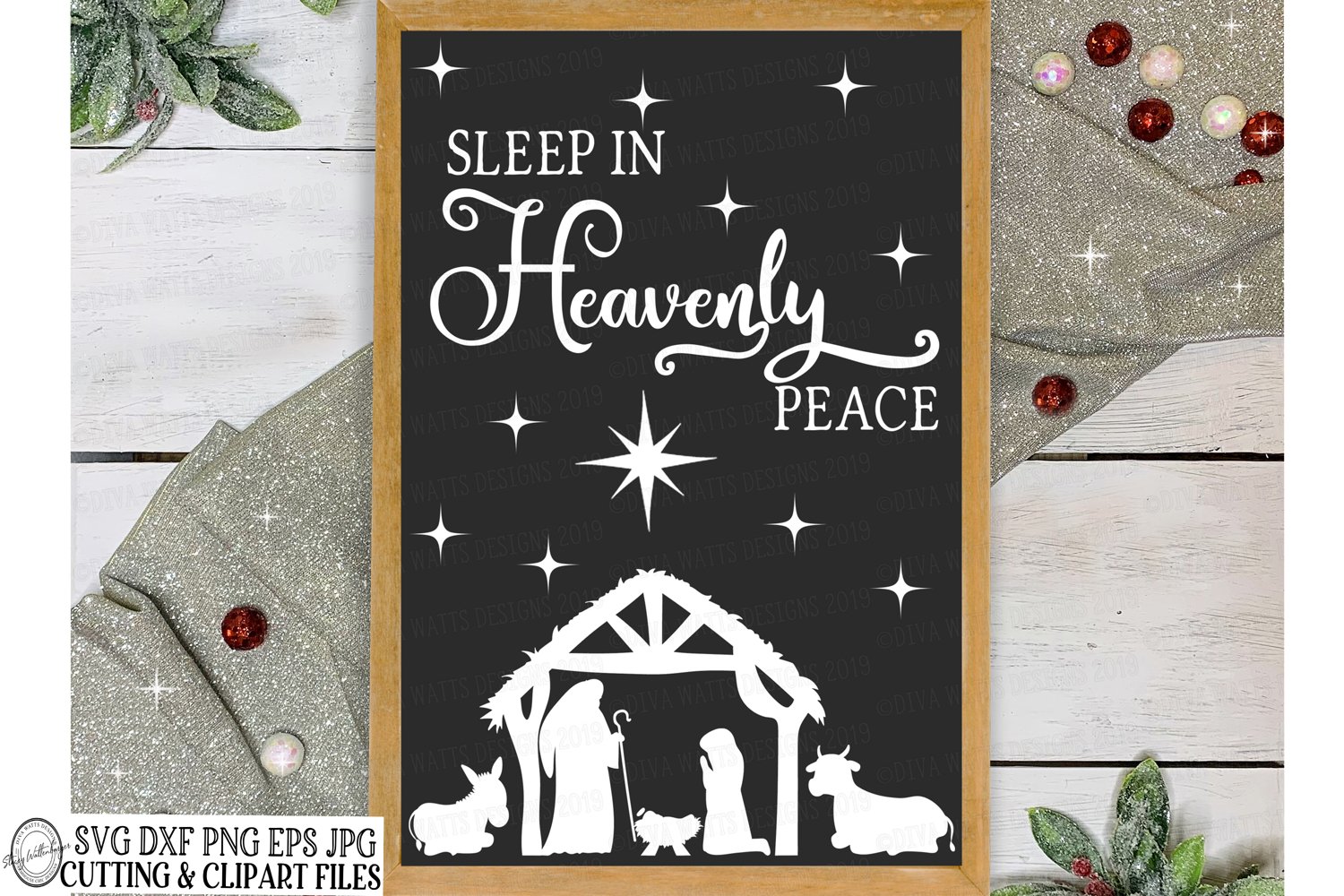 Sleep In Heavenly Peace Nativity Scene - Cutting File (372141) | SVGs ...