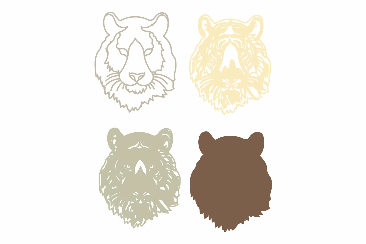 Tiger head multilayer SVG/ Tiger cut file/ 3D layer/SVG File product image 1