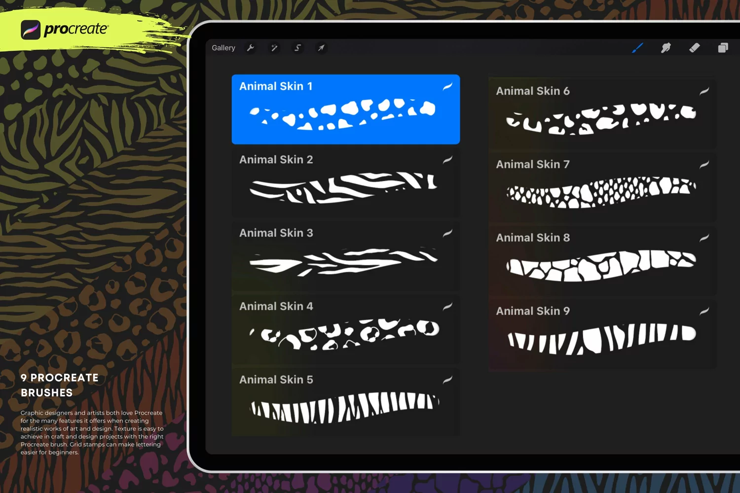 Animal Skins Procreate Brush| Seamless Pattern product image 1