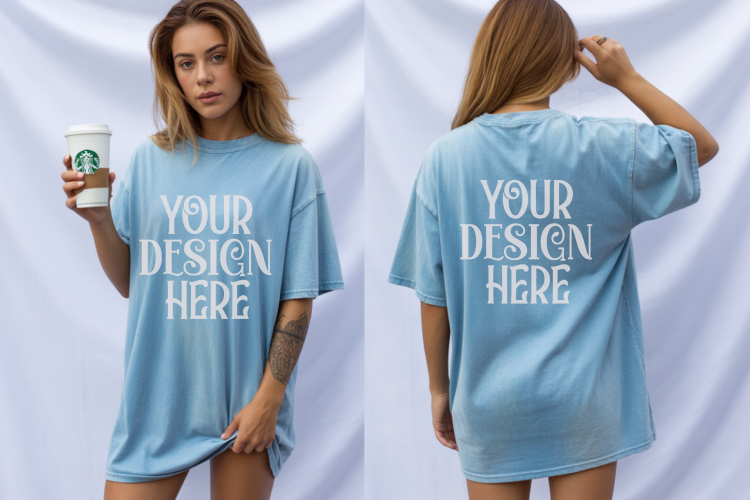 Granite Comfort Colors 1717 Front & back T shirt Mockup product image 1