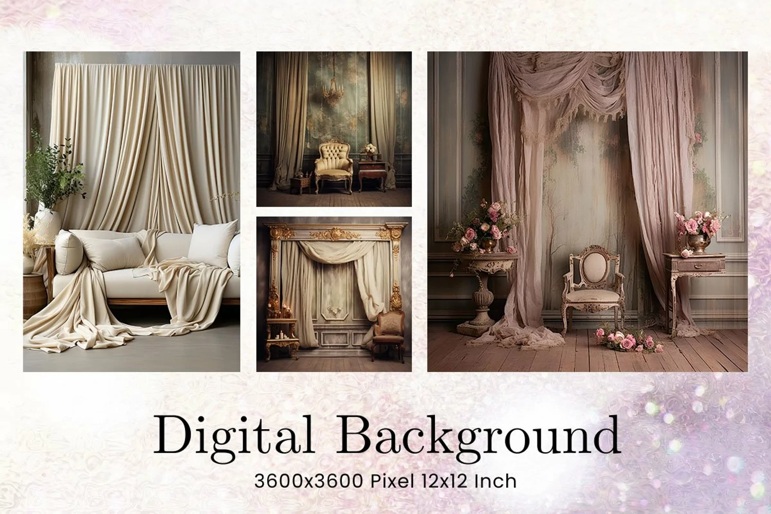 Vintage Chair Backdrops Overlays Boho Wedding Studio_140 product image 1