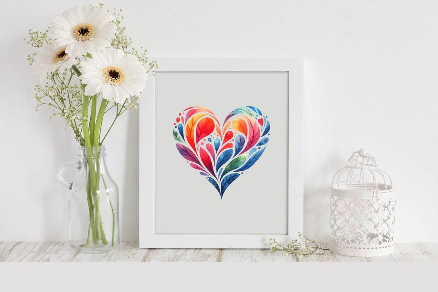 Valentines Floral Heart , Clipart |T-shirt, Mug, Tumbler product image 1