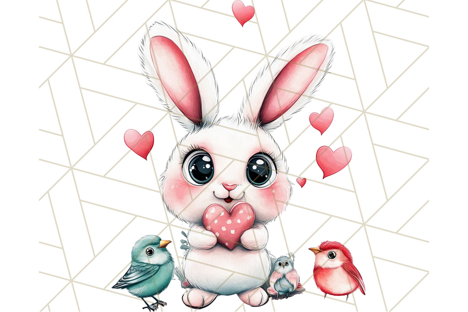 Cute Spring Bunny Clipart Adorable Easter Rabbit PNG product image 1
