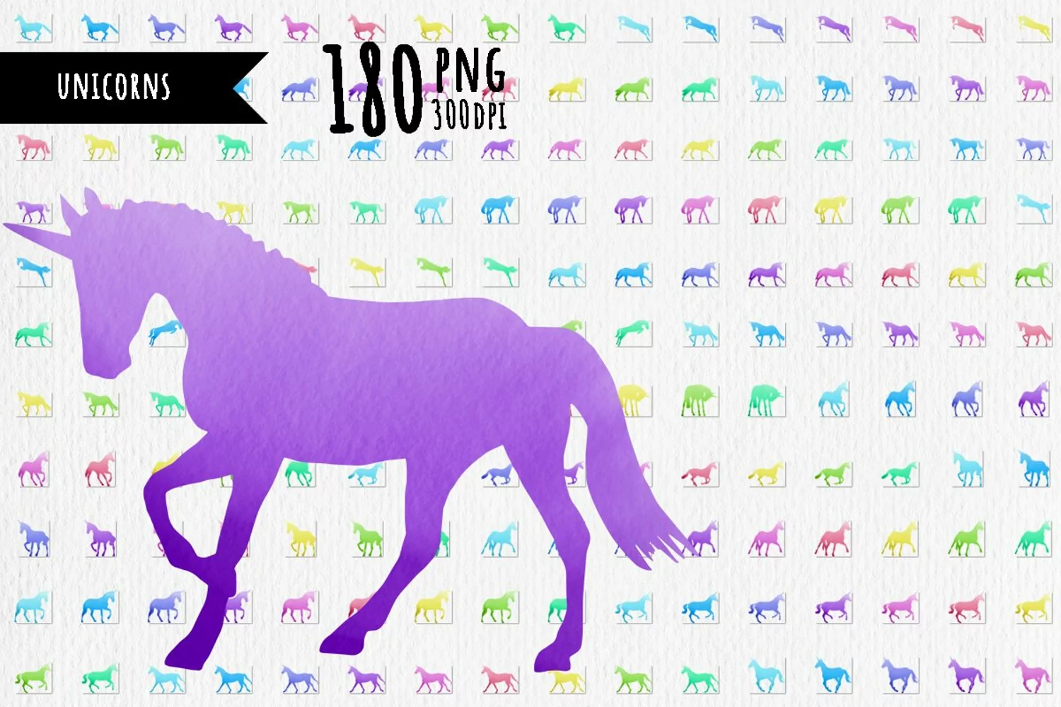 180 unicorns. Sublimation watercolor background product image 1