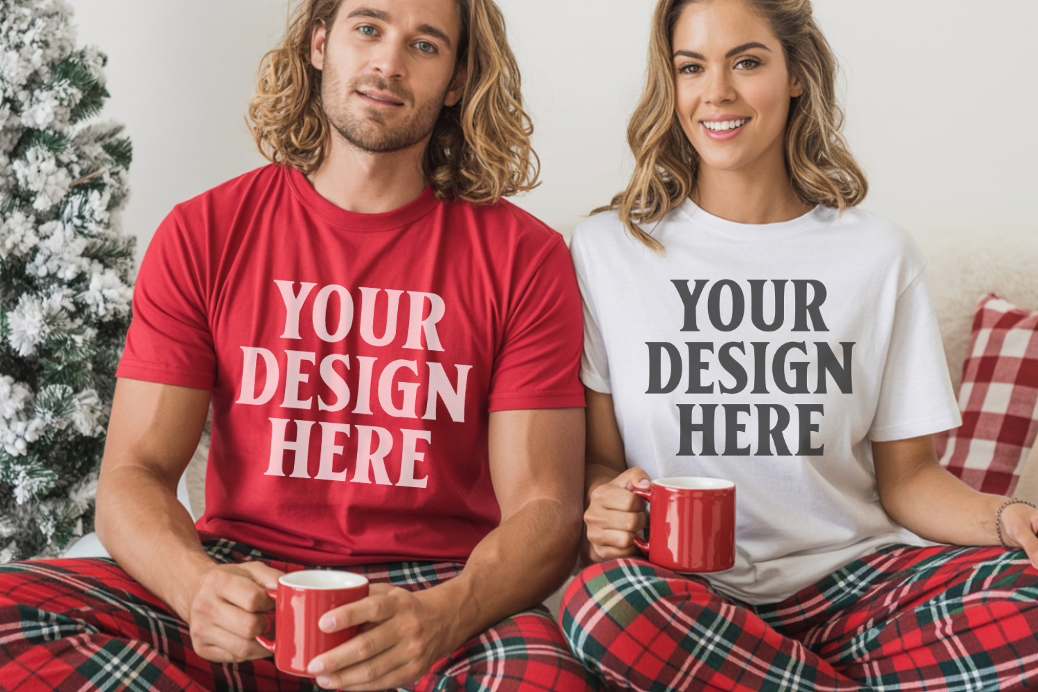 Bella Canvas 3001 Christmas Couple Mockup ,3001 Couple Mock product image 1