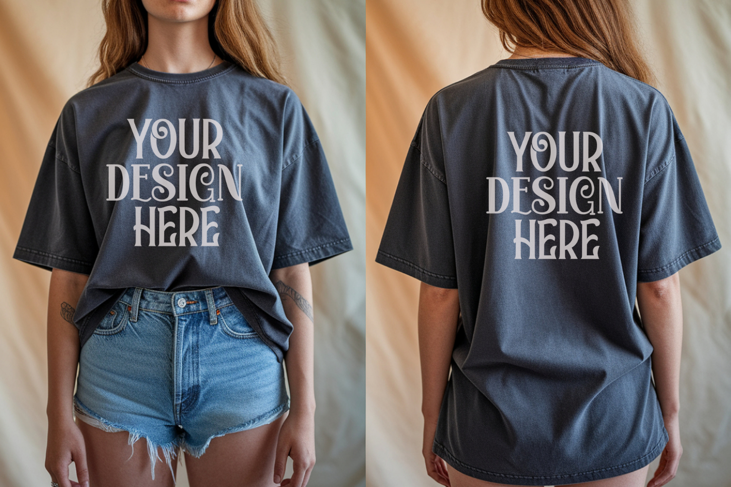 Pepper Comfort Colors 1717 Front & back T shirt Mockup product image 1