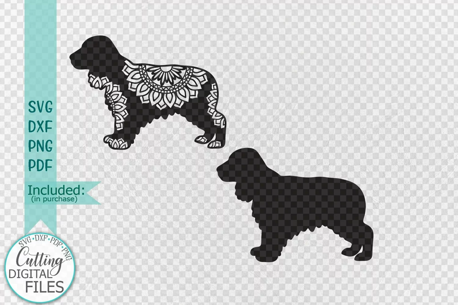 Cocker Spaniel Layered Mandala Dog sign svg dxf pdf cut out product image 1