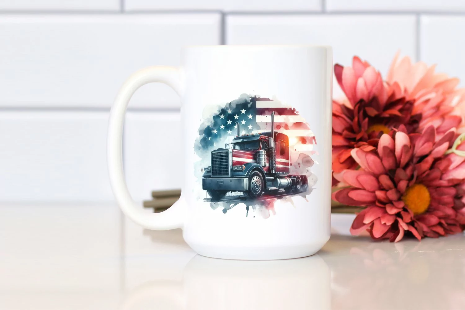 Vintage Rusted Truck USA Colors |Sublimation Clipart product image 1